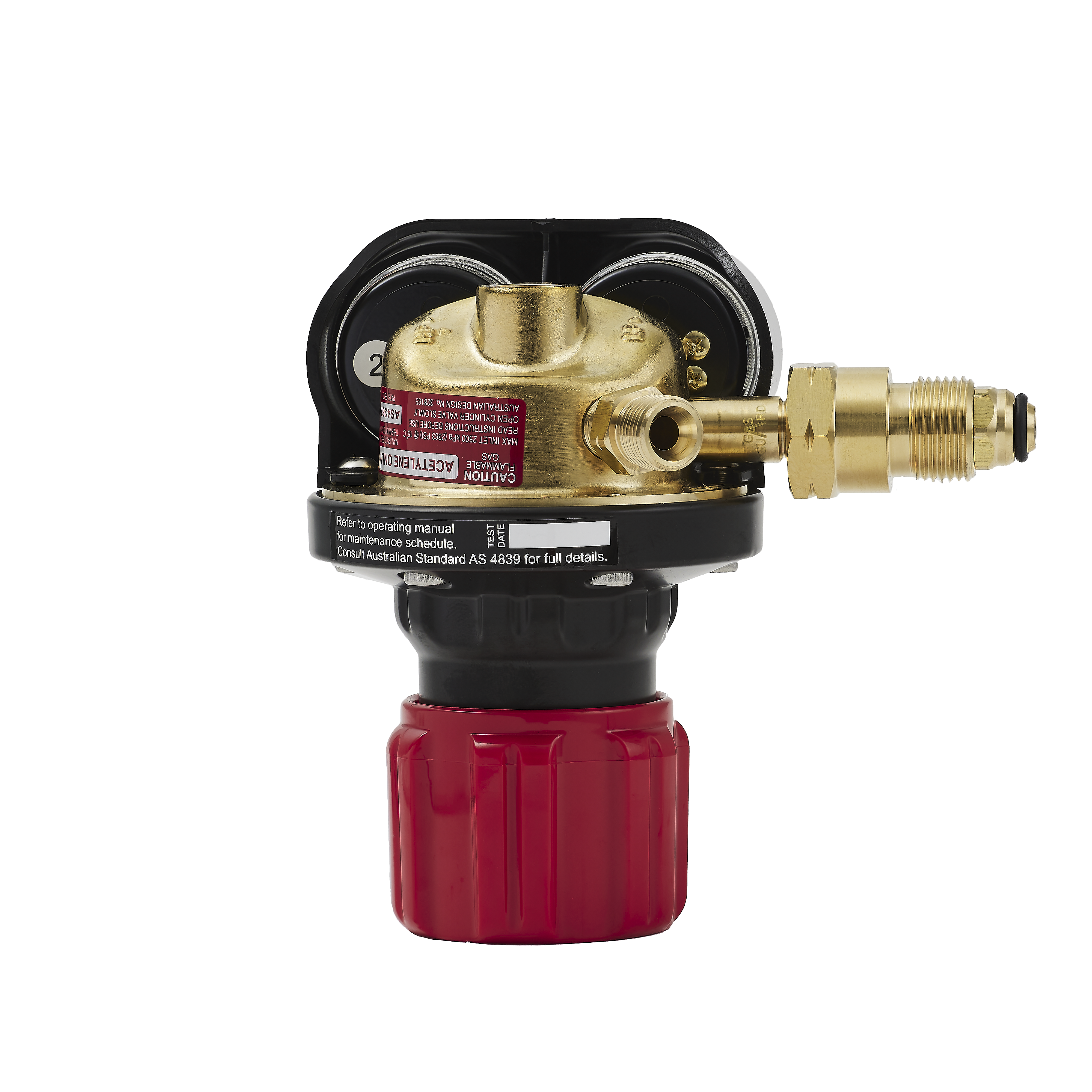 COMET EDGE ESV4 Acetylene Regulator with GasGuard, Vertical Inlet(VI) - 150kPa