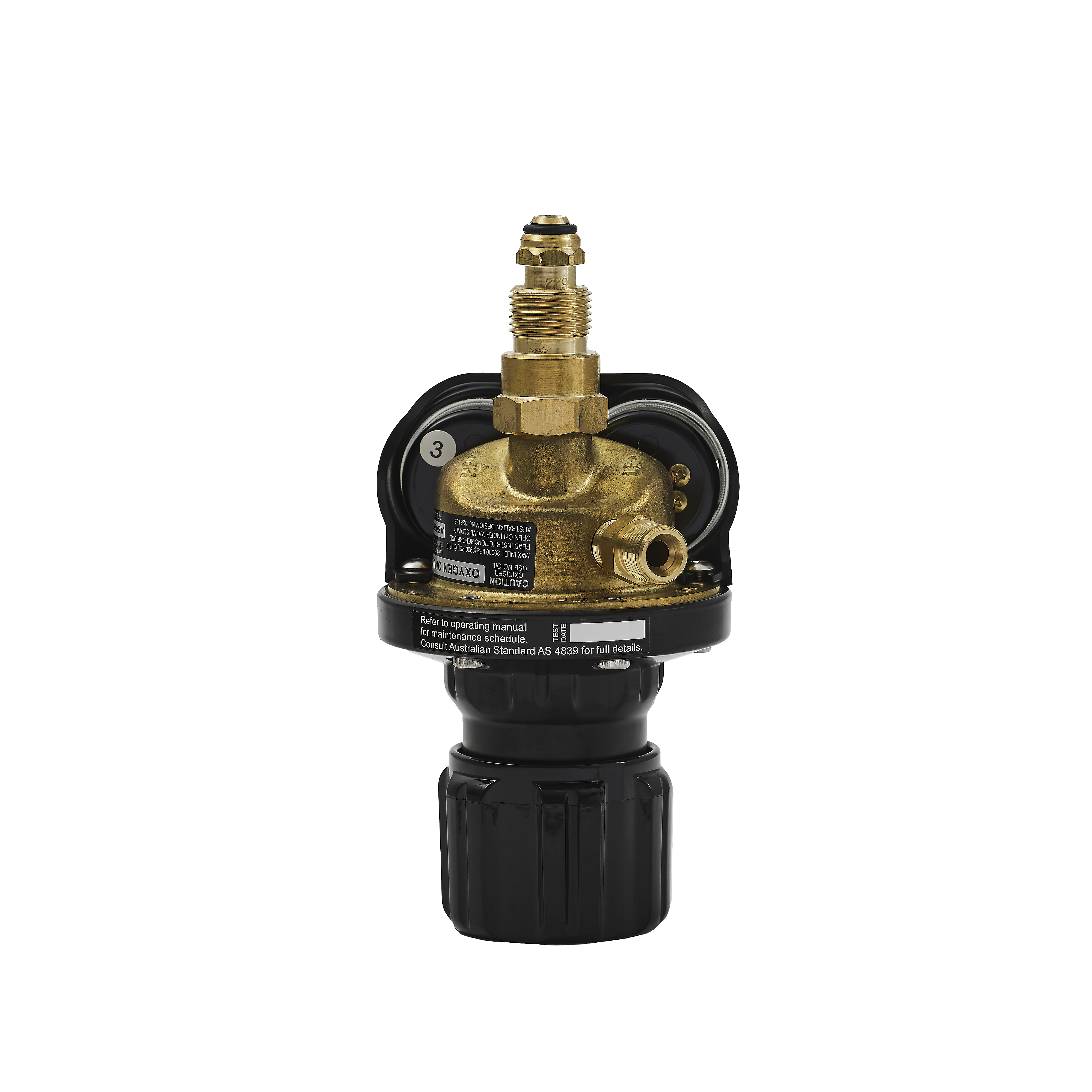 COMET EDGE ESS4 Oxygen Regulator with GasGuard, Side Inlet, 1000kPa