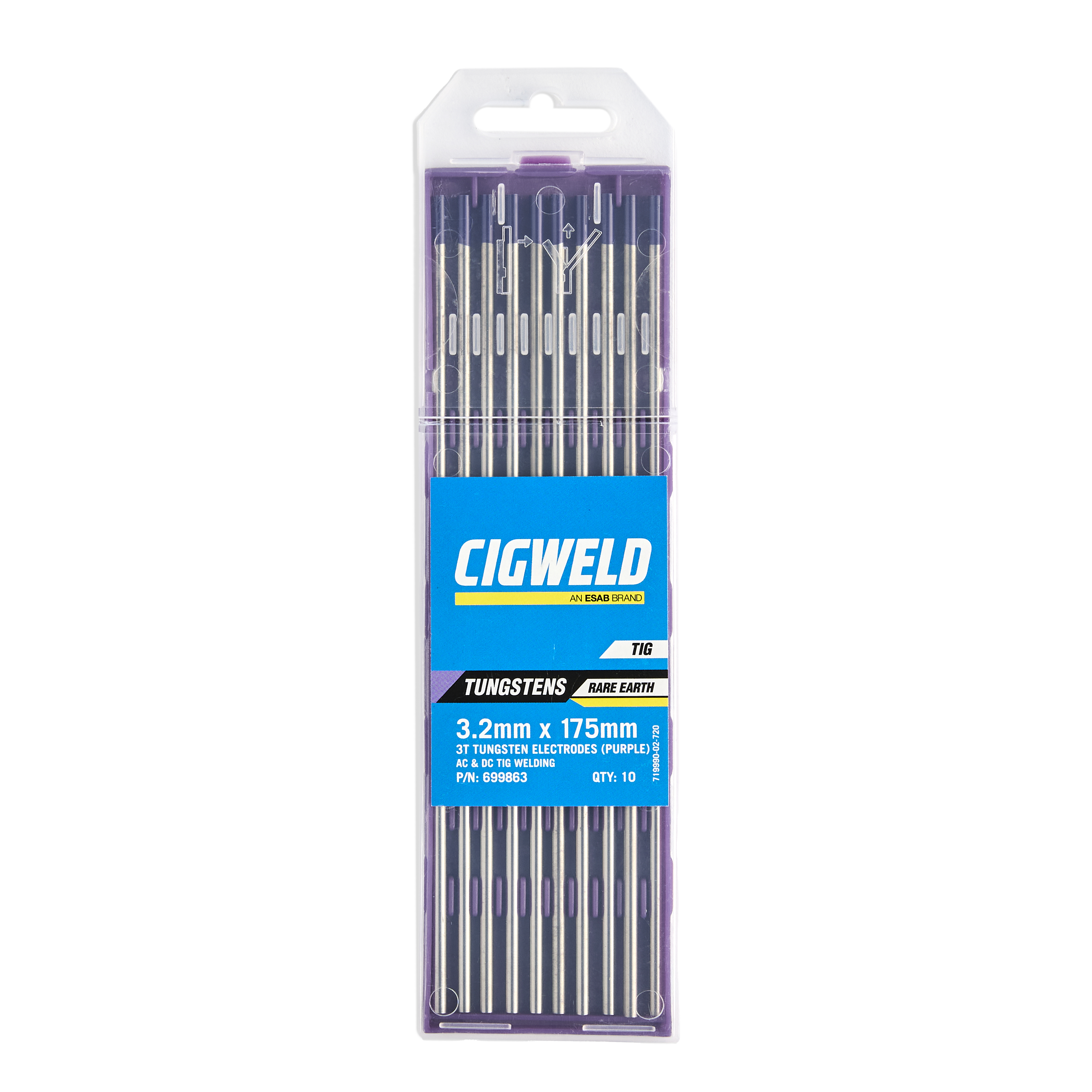 Cigweld 3% Rare Earth Tungsten - 10pcs/pack - 3.2mm 699863 — image 2