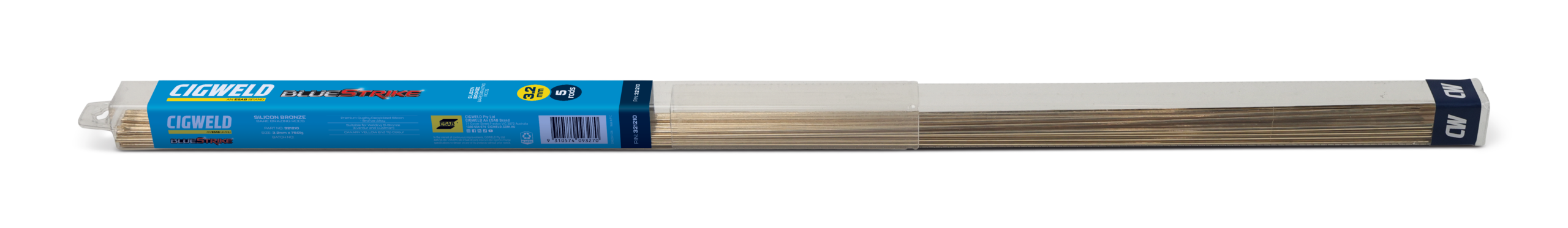 CIGWELD BlueStrike Silicon Bronze RB Cu Si-A Brazing and TIG Rods, 3.2mm, 5 Rod Pack