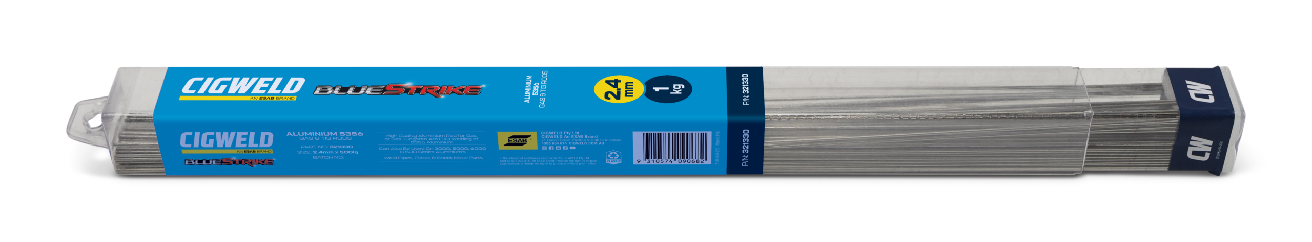 CIGWELD BlueStrike AL5356 ER5356 Aluminium TIG Filler Rods, 2.4mm, 1kg Pack
