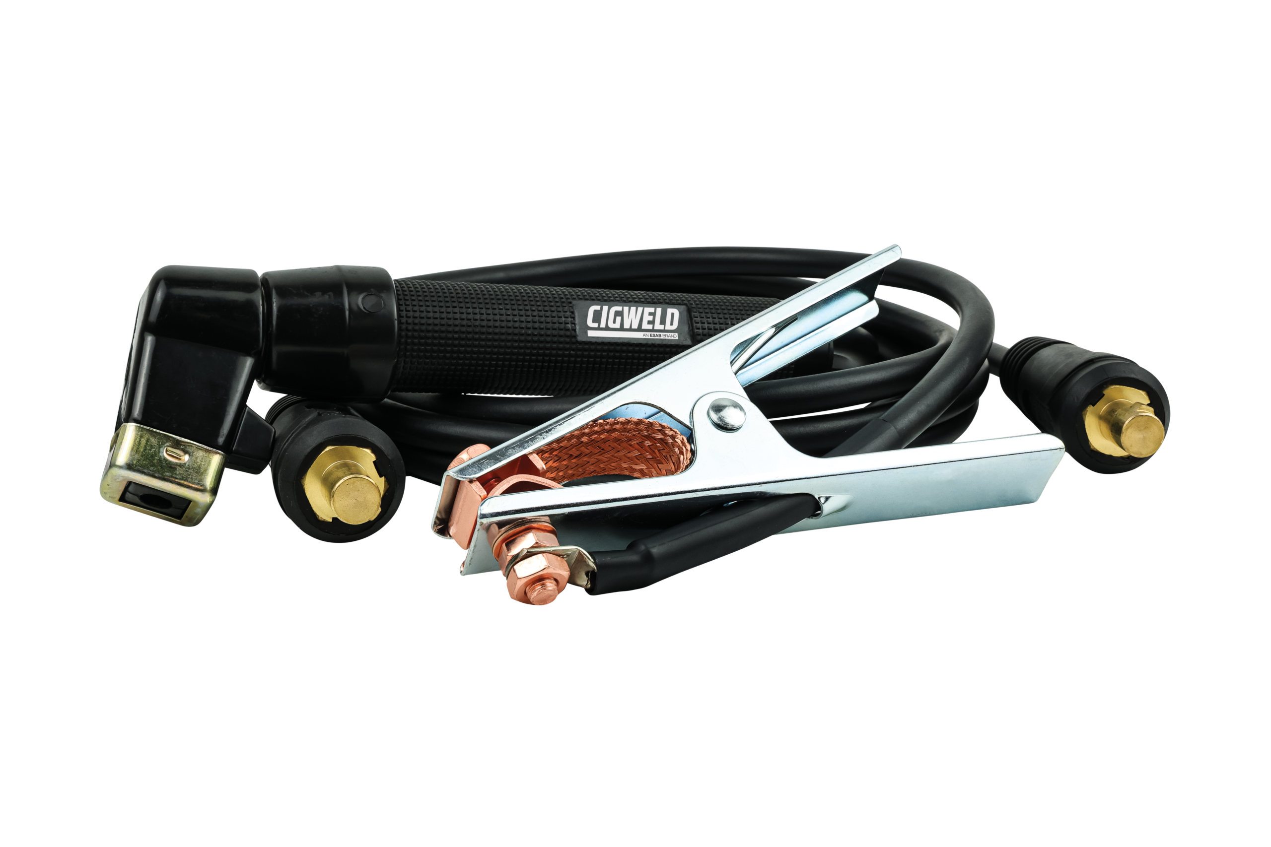CIGWELD FLX 4m Welding Lead Set, Electrode Holder and Earth Clamp, 16mm² Cable, 25mm DINSE