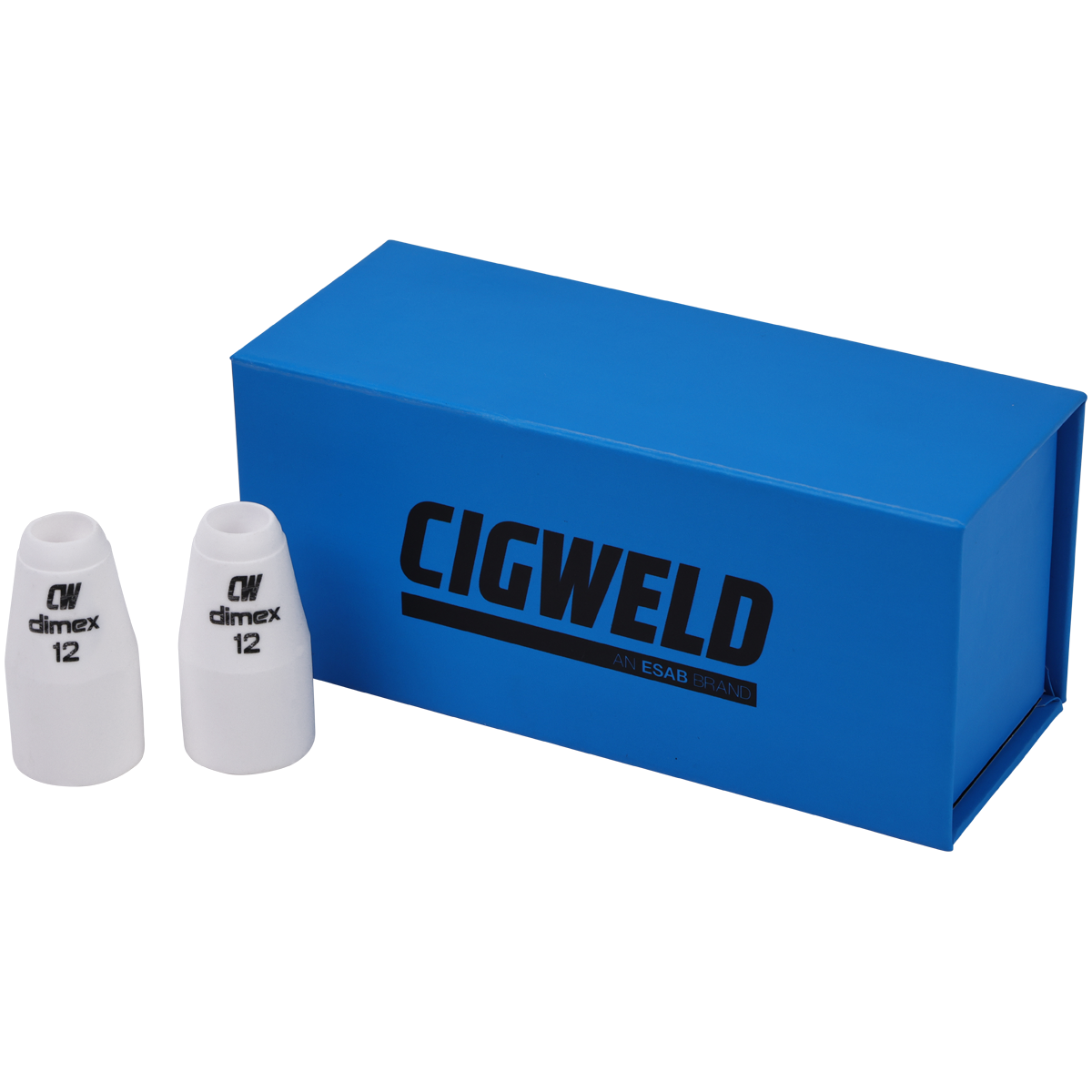 CIGWELD Dimex Alumina Ceramic TIG Cups for 17/18/26 Series Torches, Size #12, 10 Pack