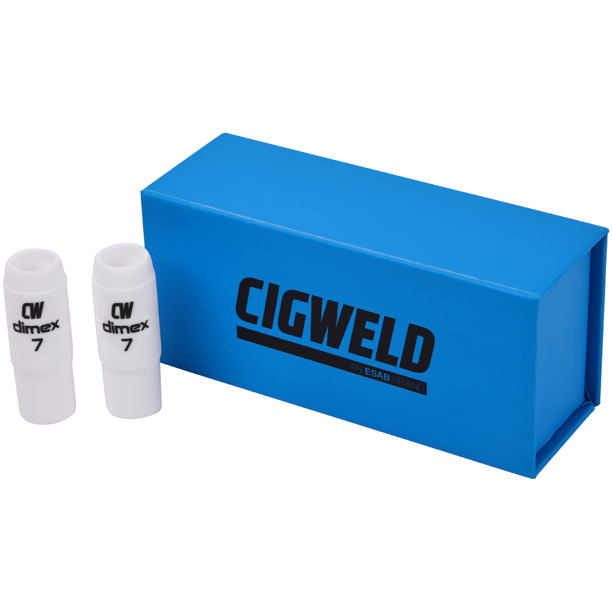 CIGWELD Dimex Alumina Ceramic TIG Cups for 17/18/26 Series Torches, Size #7, 10 Pack