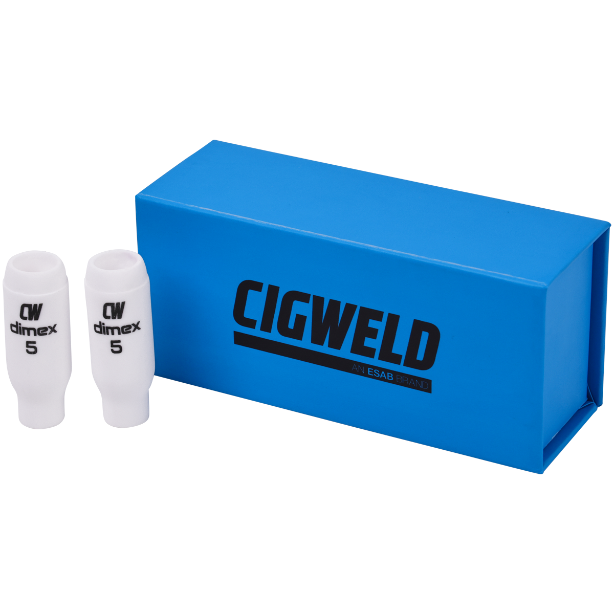 CIGWELD Dimex Alumina Ceramic TIG Cups for 17/18/26 Series Torches, Size #5, 10 Pack