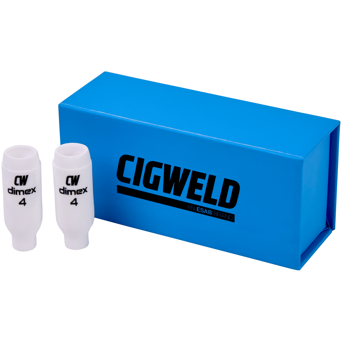 CIGWELD Dimex Alumina Ceramic TIG Cups for 17/18/26 Series Torches, Size #4, 10 Pack