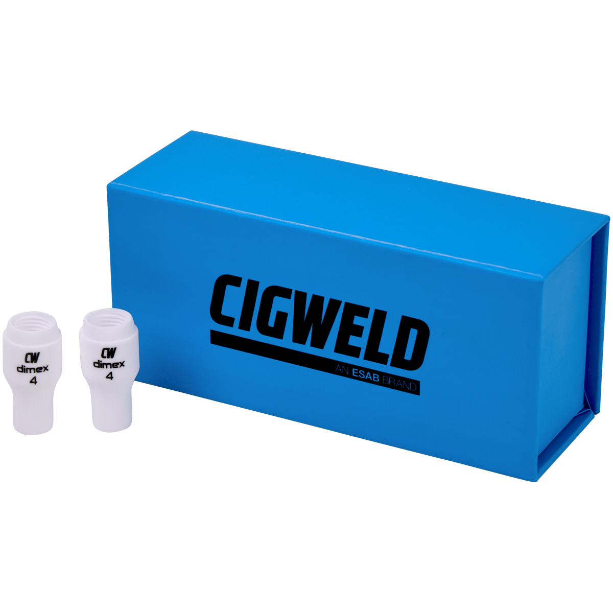 CIGWELD Dimex Alumina Ceramic TIG Cups for 9/20 Series Torches, Size #4, 10 Pack