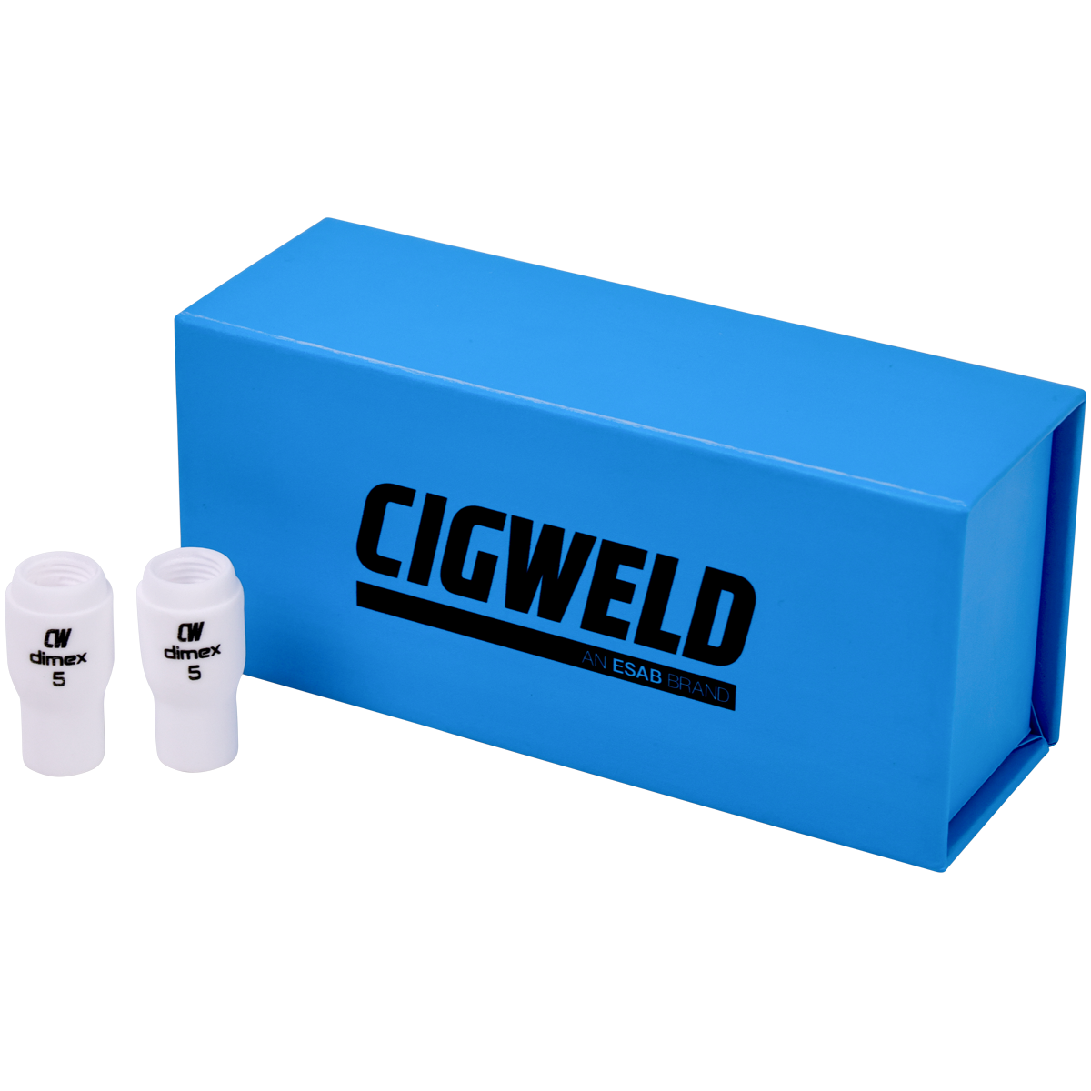 CIGWELD Dimex Alumina Ceramic TIG Cups for 9/20 Series Torches, Size #5, 10 Pack