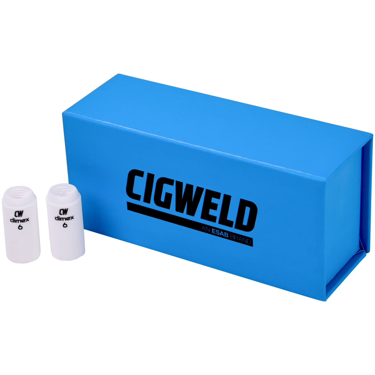 CIGWELD Dimex Alumina Ceramic TIG Cups for 9/20 Series Torches, Size #6, 10 Pack