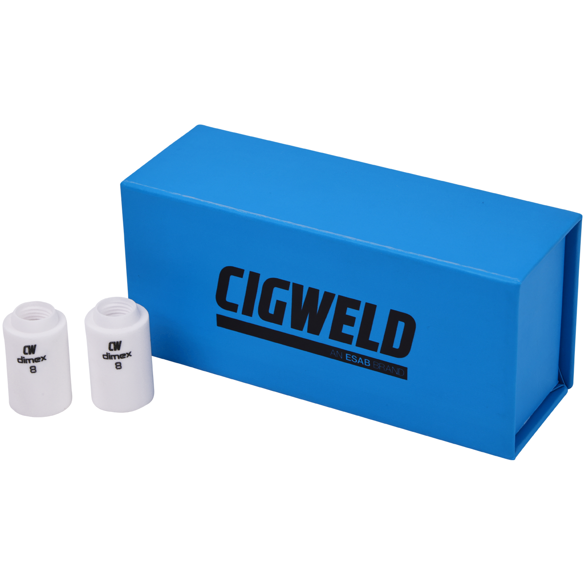 CIGWELD Dimex Alumina Ceramic TIG Cups for 9/20 Series Torches, Size #8, 10 Pack