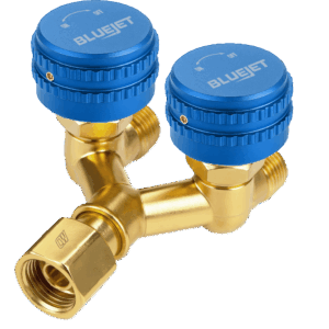 BlueJet Y-Piece Adaptor Oxygen, 5/8” – 18 UNF RH (Blue)
